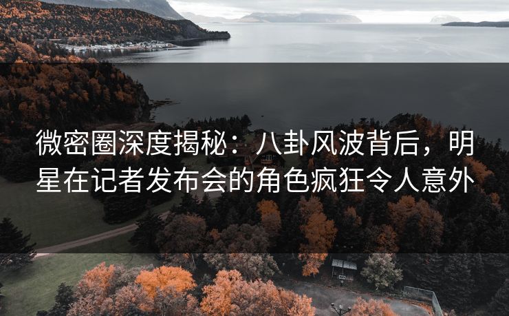 微密圈深度揭秘：八卦风波背后，明星在记者发布会的角色疯狂令人意外