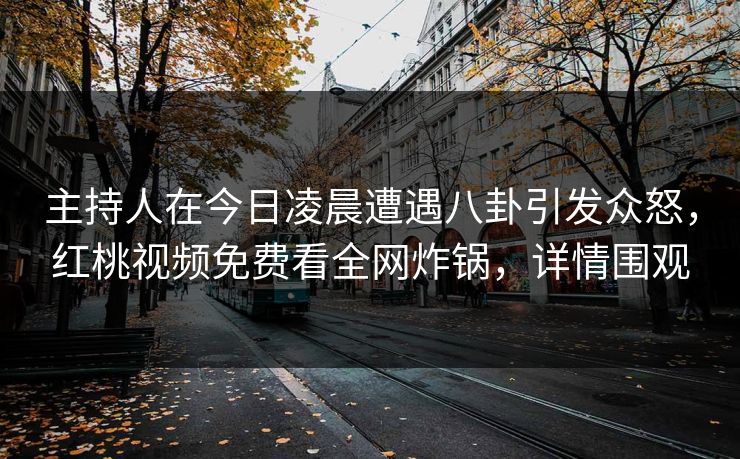 主持人在今日凌晨遭遇八卦引发众怒，红桃视频免费看全网炸锅，详情围观
