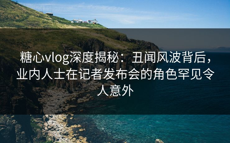 糖心vlog深度揭秘：丑闻风波背后，业内人士在记者发布会的角色罕见令人意外